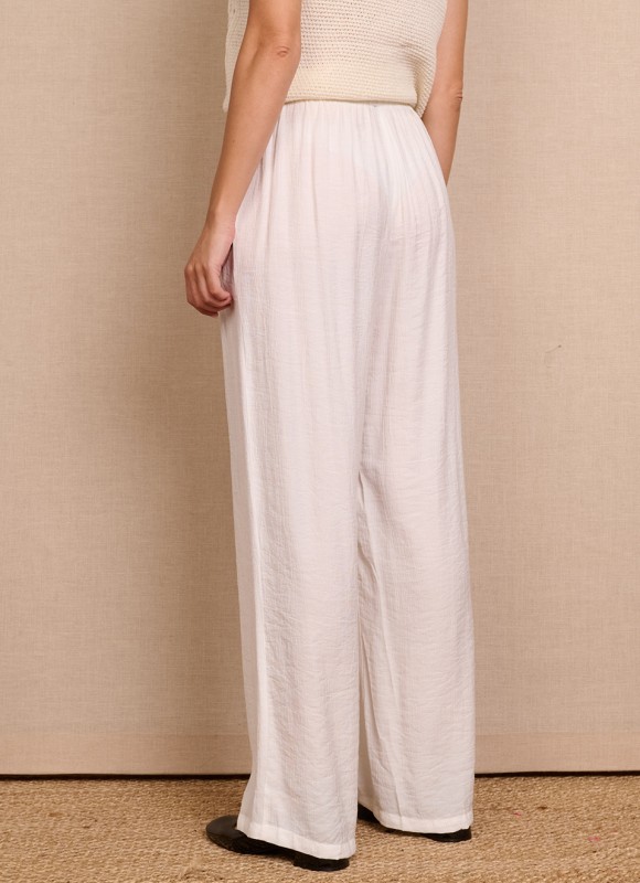 Pantalón Fluido Mujer, Verde, Blanco y Marrón | Premonición.online
