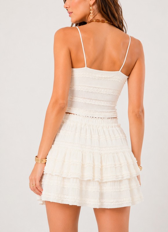 Falda Pantalón Crochet Mujer | Marrón Beige Negro | Premonición.online