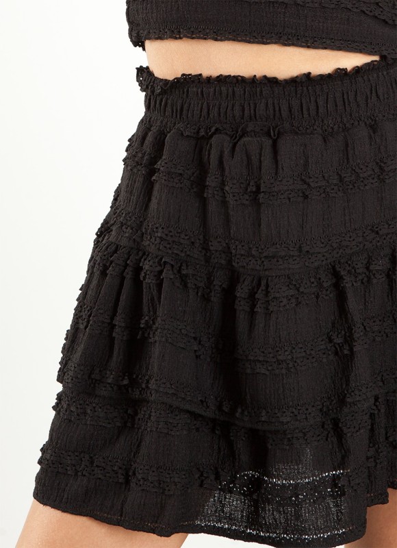 Falda Pantalón Crochet Mujer | Marrón Beige Negro | Premonición.online