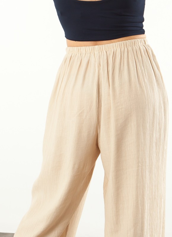 Pantalón Fluido Mujer, Verde, Blanco y Marrón | Premonición.online