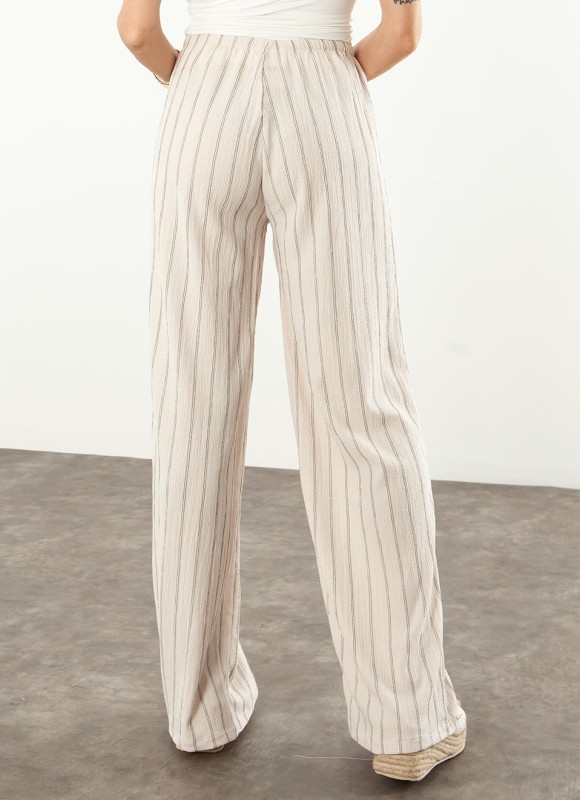 Pantalón Fluido Mujer | Crudo Blanco Camel | Premonición.online