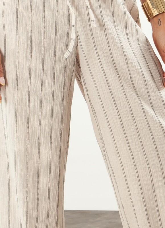 Pantalón Fluido Mujer | Crudo Blanco Camel | Premonición.online