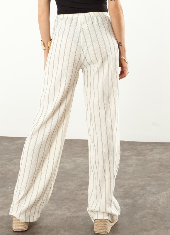 Pantalón Fluido Mujer | Crudo Blanco Camel | Premonición.online