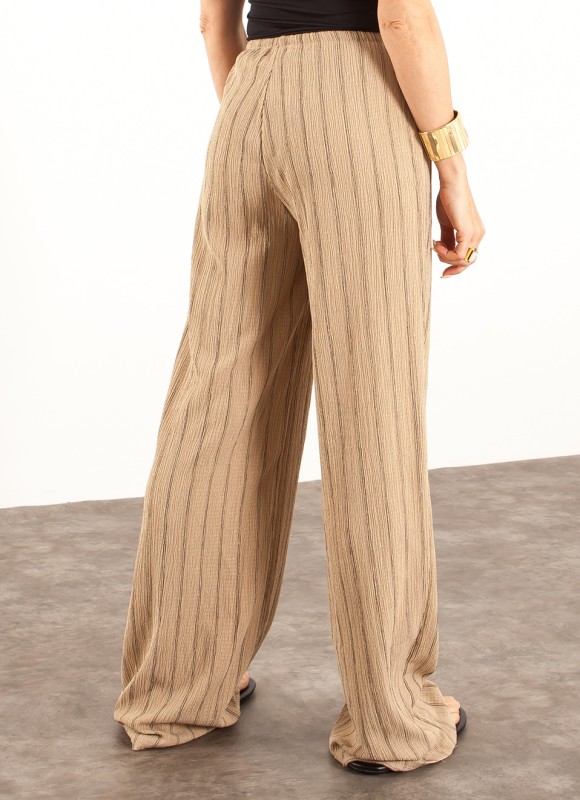 Pantalón Fluido Mujer | Crudo Blanco Camel | Premonición.online