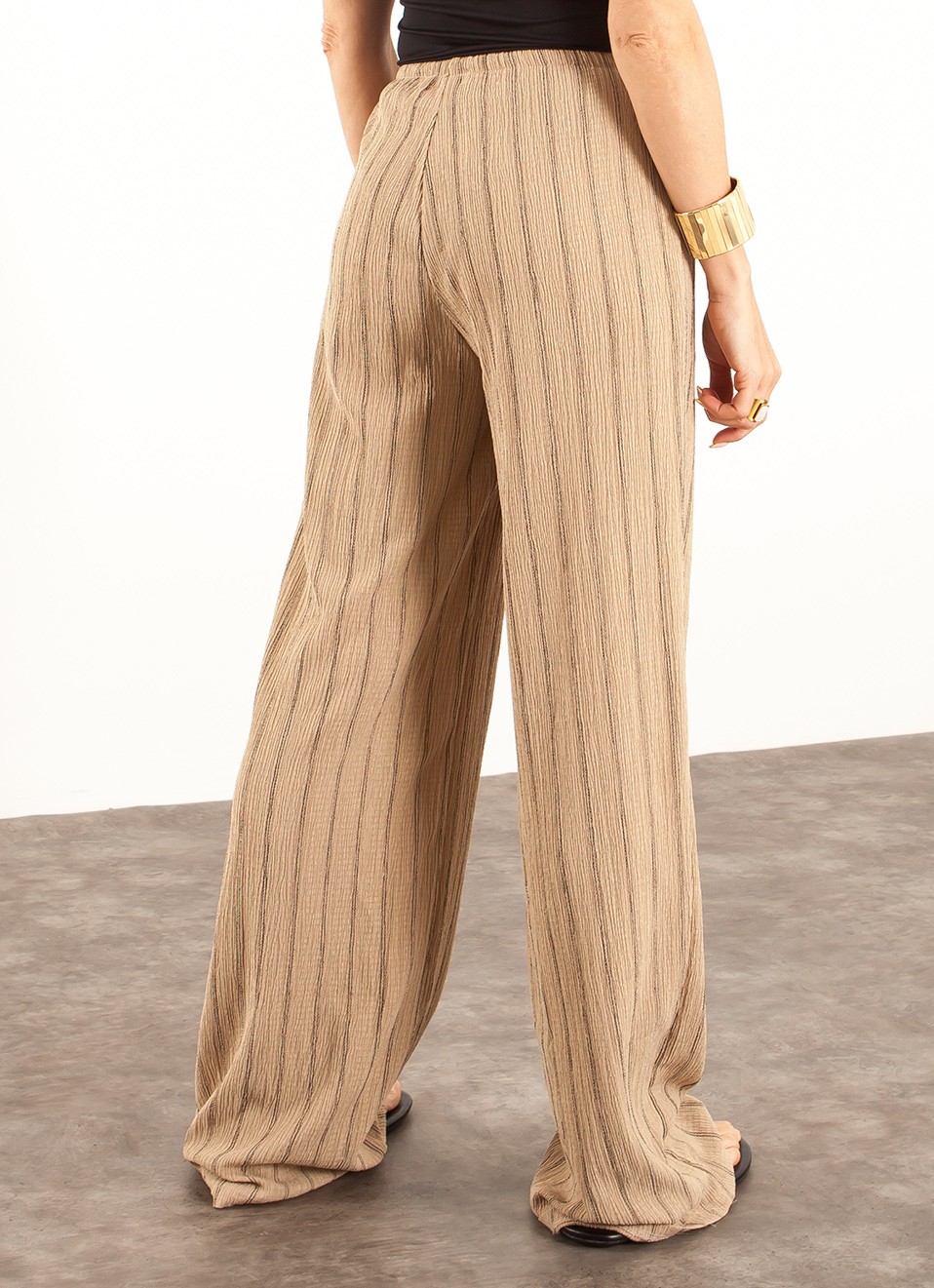 Pantalón Fluido Mujer | Crudo Blanco Camel | Premonición.online