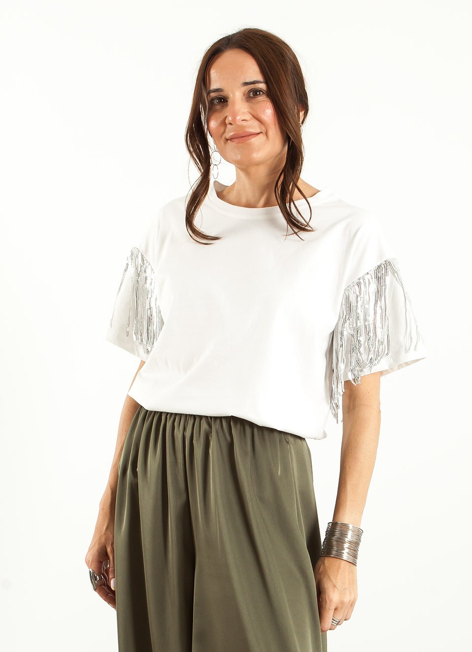 Camiseta Mujer | Flecos Lentejuelas | Premonición.online