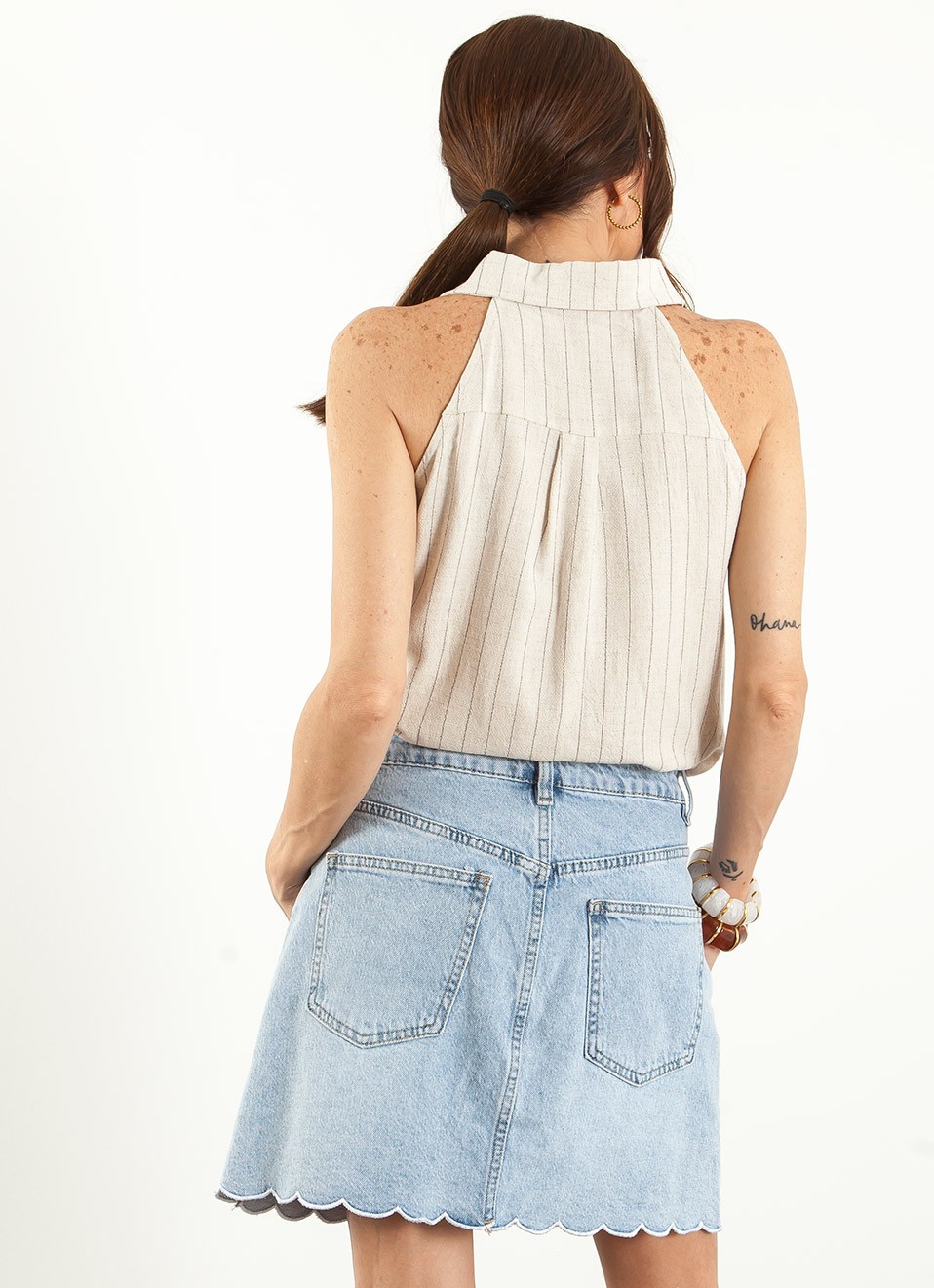 Blusa Rayas Sin Mangas Mujer | Moda Femenina | Premonición.online