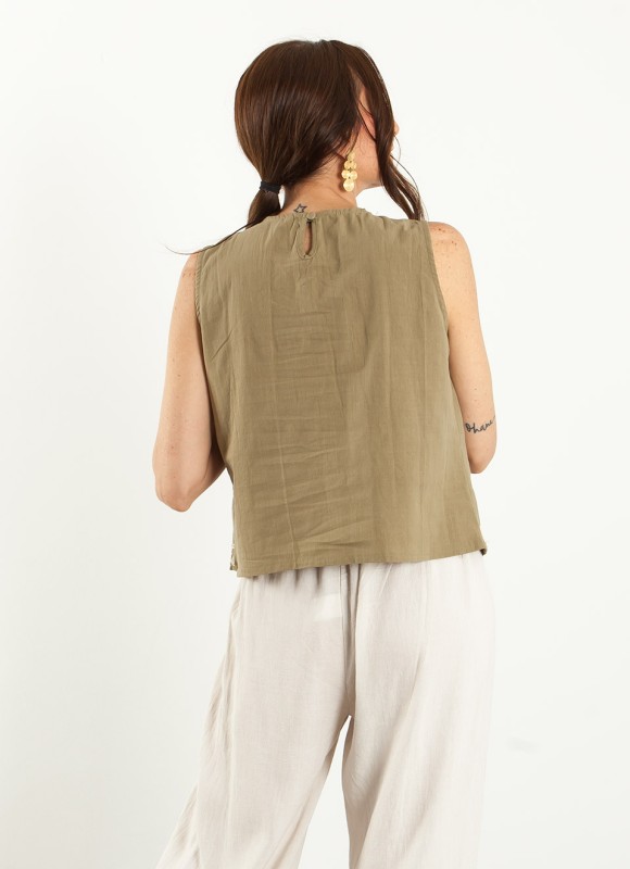 Blusa Sin Mangas Bordada Mujer | Moda Femenina | Premonición.online