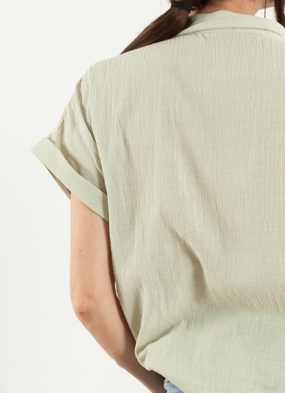 Camisa Bordada Manga Corta Mujer | Moda Femenina | Premonición.online