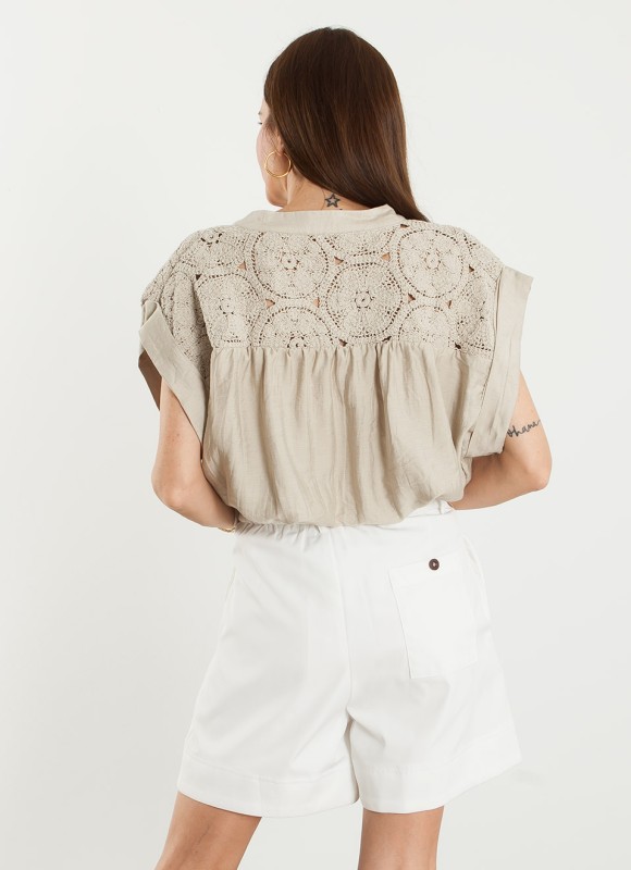 Camisa Oversize Crochet Mujer | Hombros | 18€ | Premonición.online