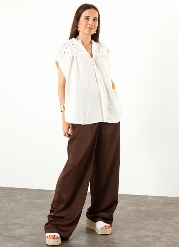 Camisa Oversize Crochet Mujer | Hombros | 18€ | Premonición.online
