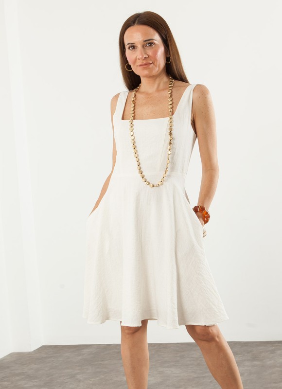 Vestido Tirantes Lino Evase Mujer | Premonición.online