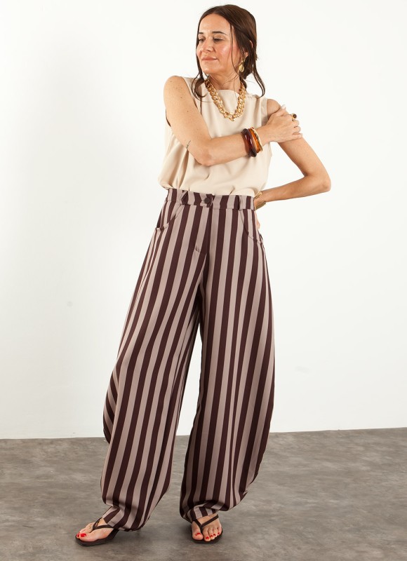 Pantalón balloon rayas
