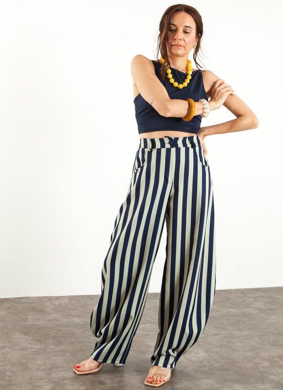 Pantalón balloon rayas
