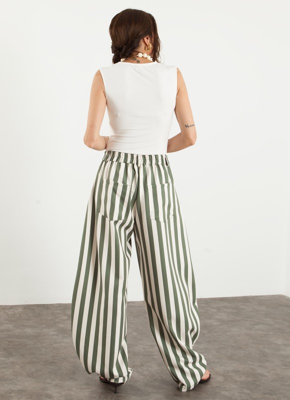 Pantalón balloon rayas