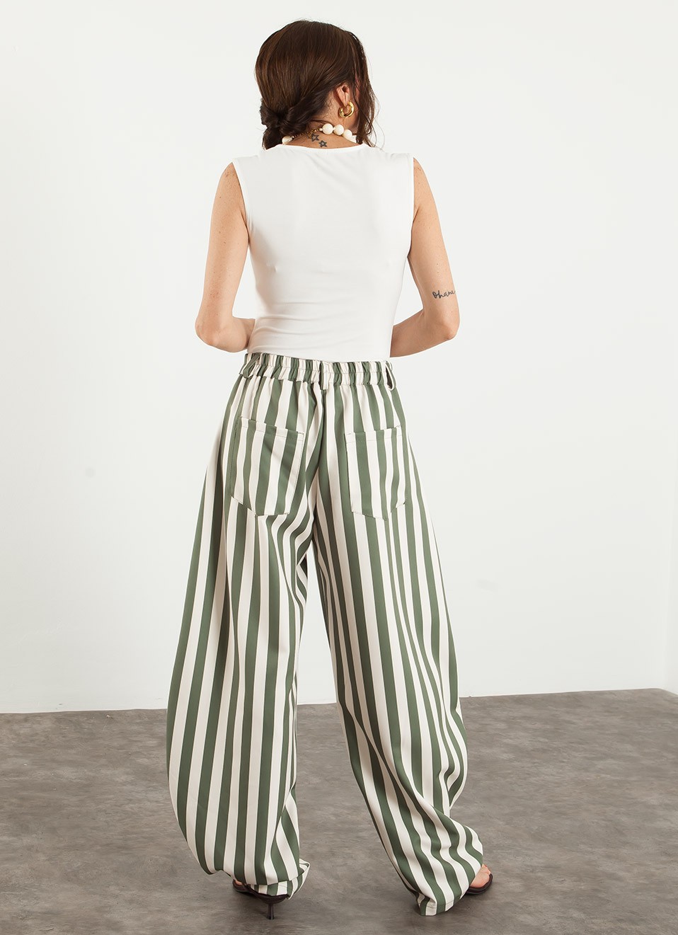 Pantalón balloon rayas