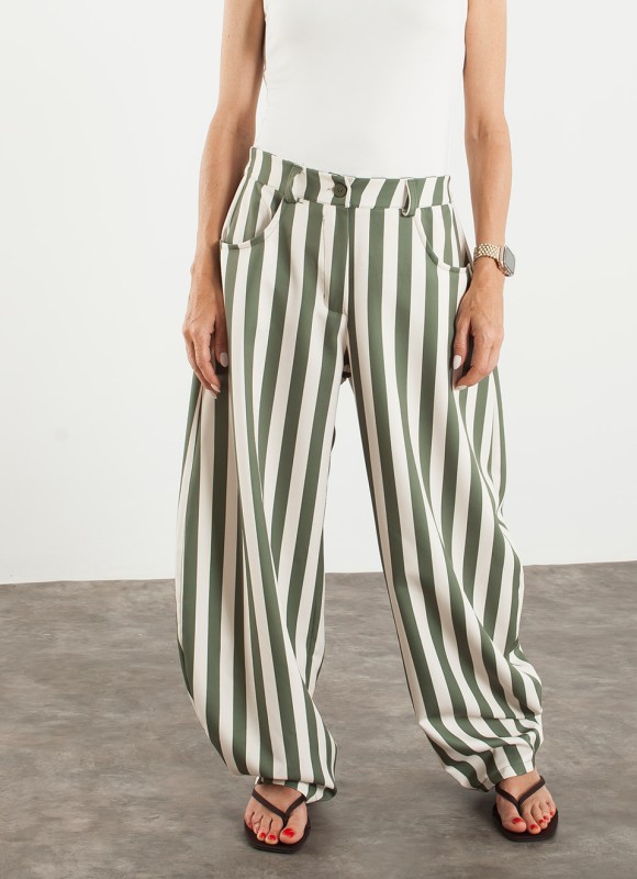 Pantalón balloon rayas