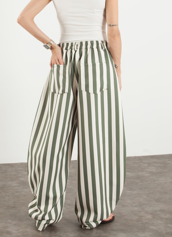 Pantalón balloon rayas