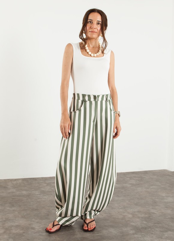 Pantalón balloon rayas