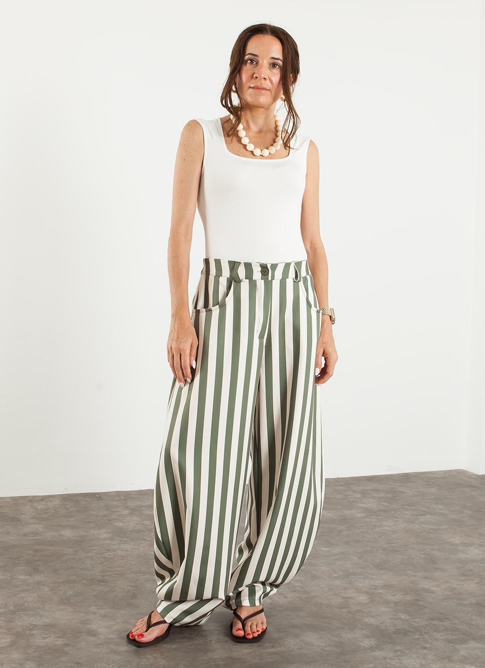 Pantalón balloon rayas