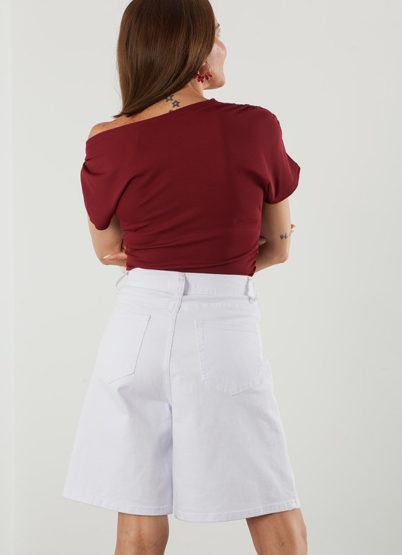 Bermuda Vaquera Blanca Mujer | Moda Femenina | Premonición.online