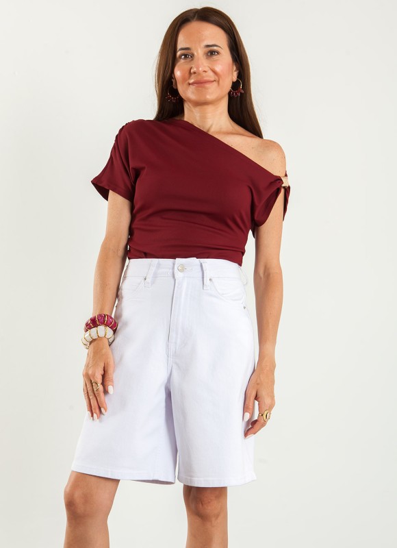 Bermuda Vaquera Blanca Mujer | Moda Femenina | Premonición.online