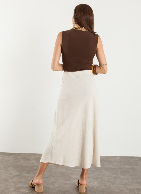 Falda Midi Lino Mujer | Moda Femenina | Premonición.online