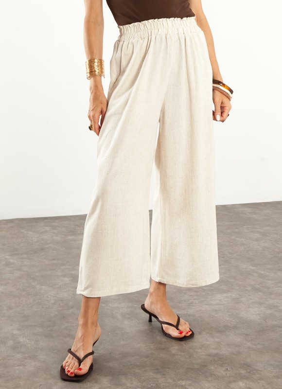 Pantalón Culotte de Lino Mujer | Moda Femenina | Premonición.online