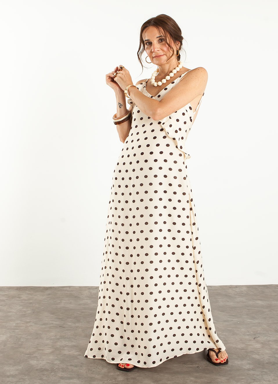 Vestido Largo Tirantes Lunares Mujer | Moda Verano | Premonición.online