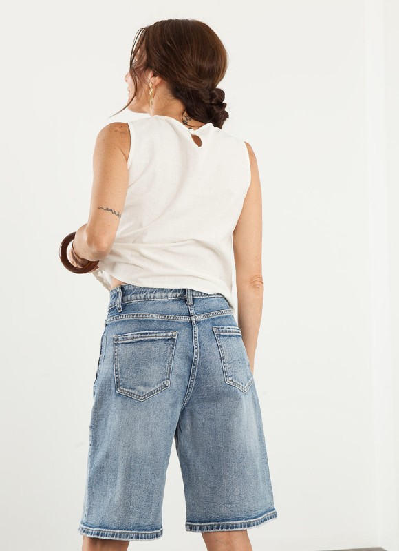 Bermuda Vaquera Larga Mujer | Moda Femenina | Premonición.online