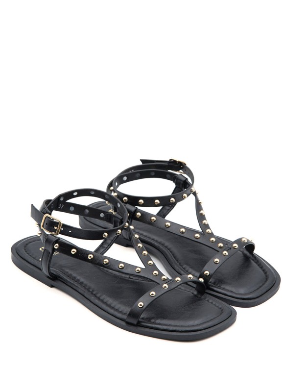 Sandalia con Tachas Mujer | Marrón y Negro | Premonición.online