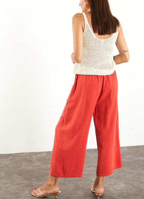 Pantalón Culotte de Lino Mujer | Moda Femenina | Premonición.online