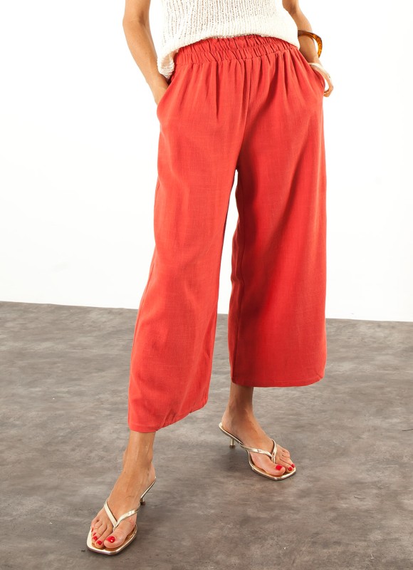 Pantalón Culotte de Lino Mujer | Moda Femenina | Premonición.online
