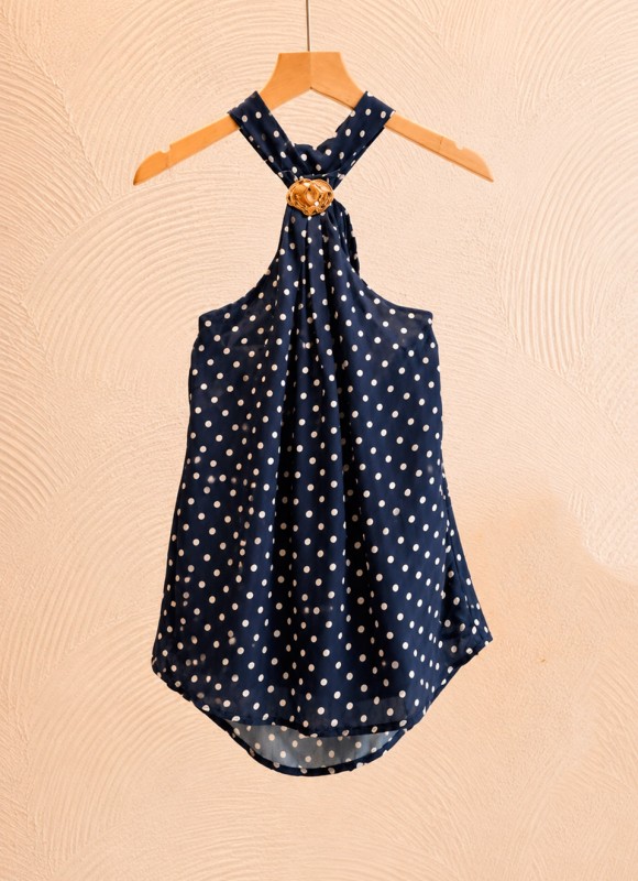 Blusa Lunares Cuello Halter Mujer | Moda Verano | Premonición.online