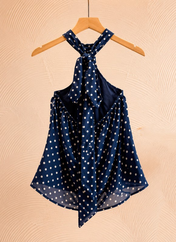 Blusa Lunares Cuello Halter Mujer | Moda Verano | Premonición.online