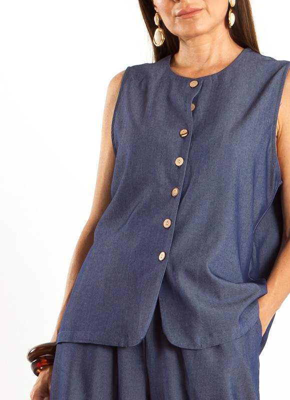 Conjunto Pantalón y Chaleco Vaquero Mujer | Moda Verano | Premonición.online