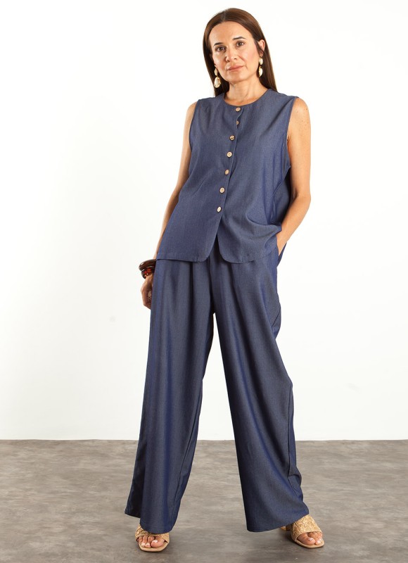 Conjunto Pantalón y Chaleco Vaquero Mujer | Moda Verano | Premonición.online