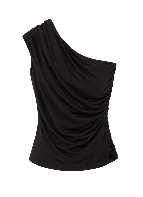 Top Fruncido Mujer Hombro Descubierto | Premonición.online