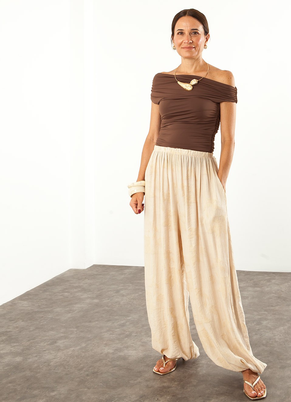 Top Fruncido Cuello Barco Mujer | Moda Verano | Premonición.online
