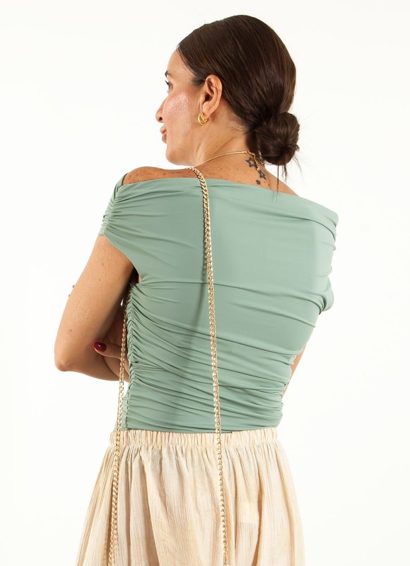 Top Fruncido Cuello Barco Mujer | Moda Verano | Premonición.online