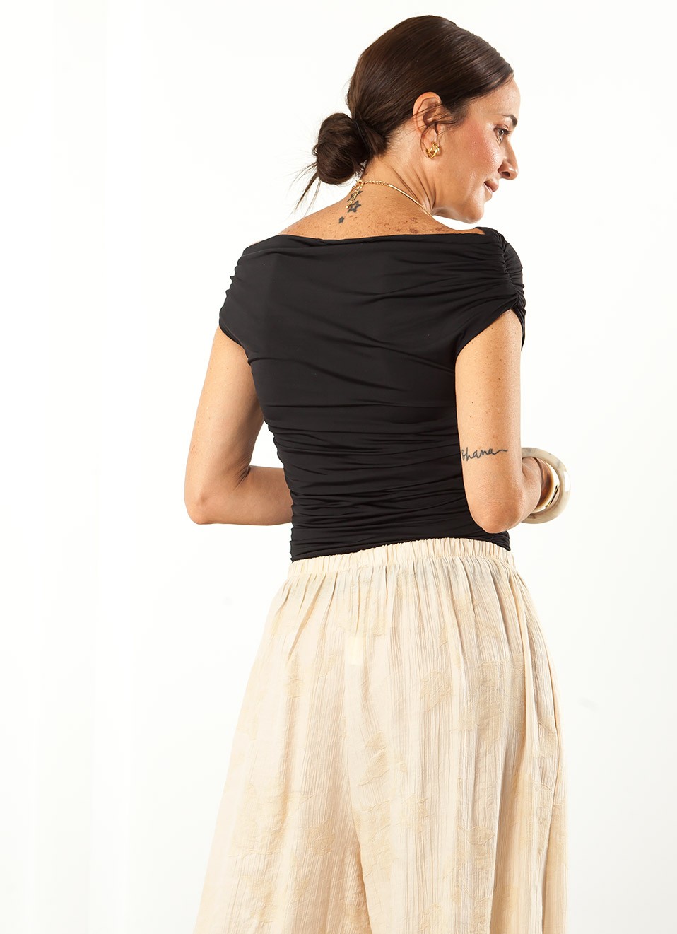 Top Fruncido Cuello Barco Mujer | Moda Verano | Premonición.online