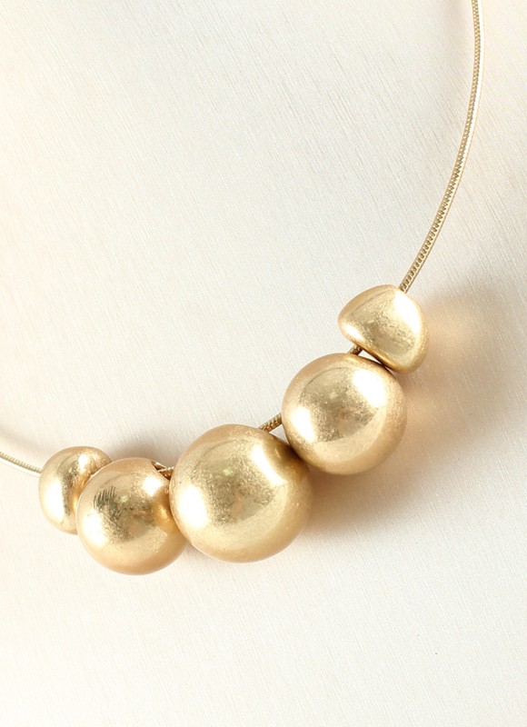 Choker Dorado con Bolas Metálicas Mujer | Moda | Premonición.online