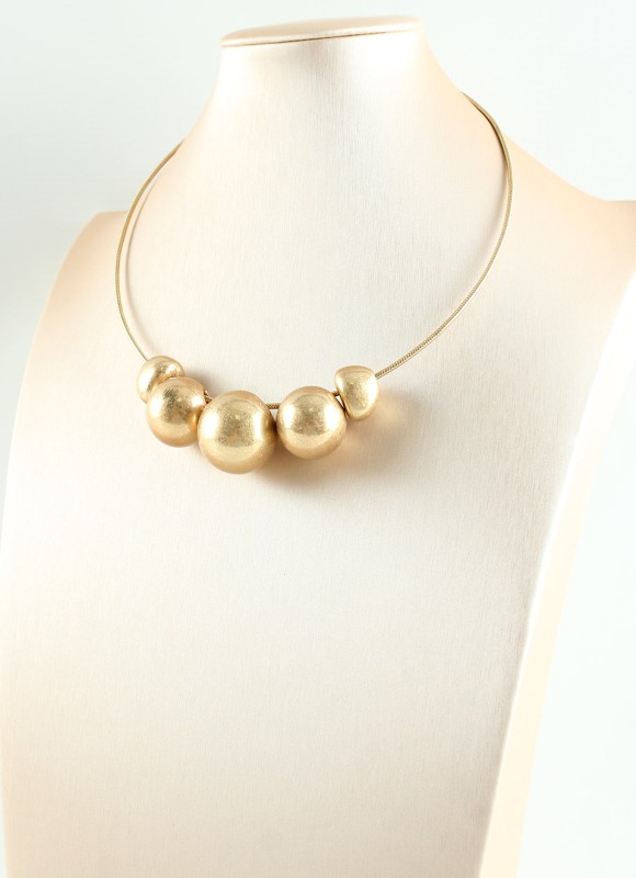 Choker Dorado con Bolas Metálicas Mujer | Moda | Premonición.online
