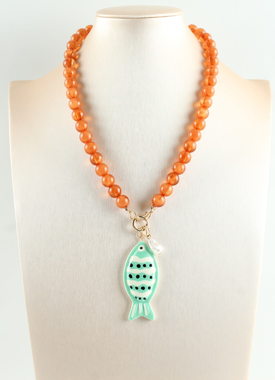 Collar de Bolas con Pez de Resina Mujer | Moda | Premonición.online