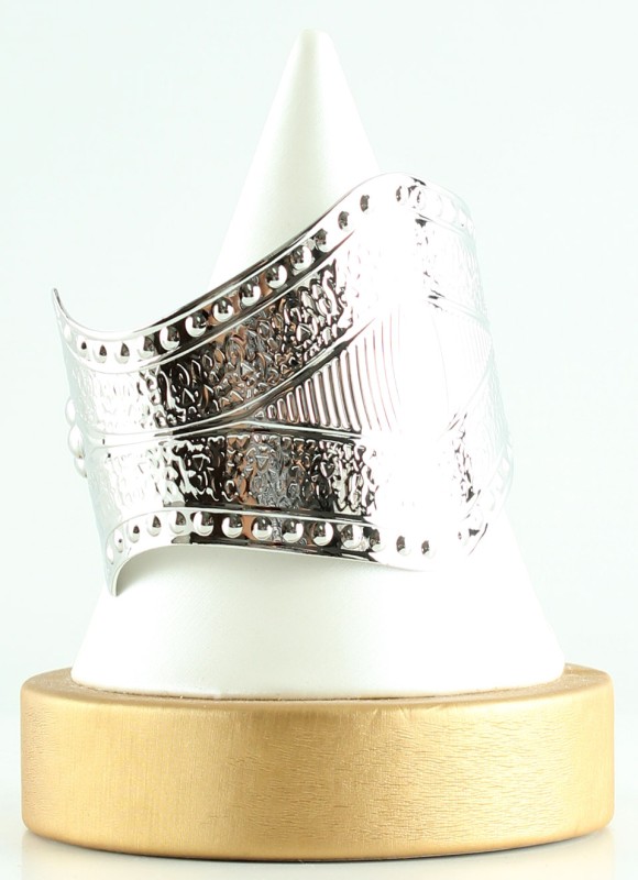 Brazalete Gofrado Plateado Mujer | Bisutería de Moda | Premonición.online