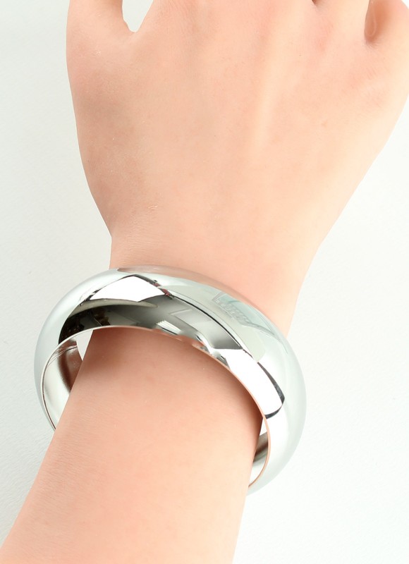 Pulsera Ancha Acero Inoxidable Plateada Mujer | Bisutería | Premonición.online