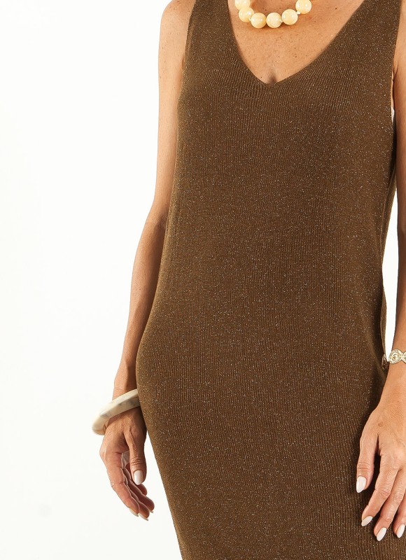 Vestido de Punto con Tirantes y Glitter | Mujer | Premonición.online