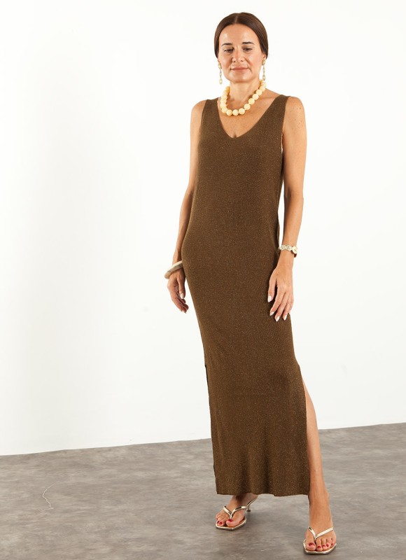 Vestido de Punto con Tirantes y Glitter | Mujer | Premonición.online