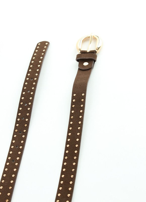 Cinturón con Tachas Marrón y Negro Mujer | Moda | Premonición.online