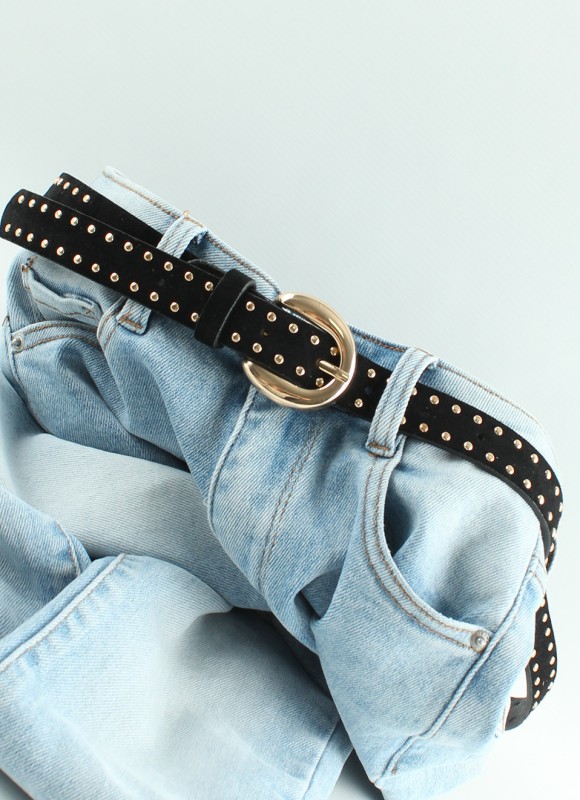Cinturón con Tachas Marrón y Negro Mujer | Moda | Premonición.online